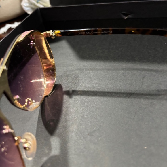 Jimmy Choo Gradient Purple Aviator Sunglasses with Gold Accents main image 4